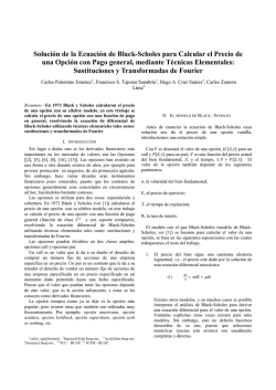 Soluci&oacute;n de la Ecuaci&oacute;n de Black-Scholes para Calcular el Precio
