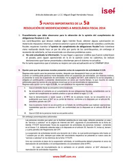 Los 5 puntos importantes de la 5a. Resoluci&oacute;n de - ISEF