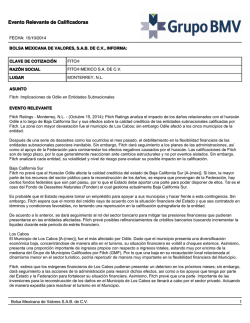 Evento Relevante de Calificadoras - Bolsa Mexicana de Valores