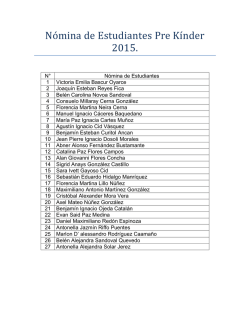 N&oacute; mina de Estudiantes Pre K&iacute; nder 2015. - Colegio Villa Nongu&eacute;n