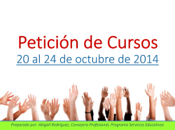 Petici&oacute;n de Cursos 24-28 de marzo de 2014