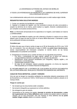 la universidad aut&oacute;noma del estado de morelos convoca a todos los