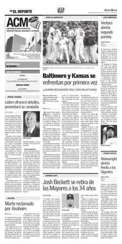 Baltimore y Kansas se enfrentan por primera vez - Listin Diario