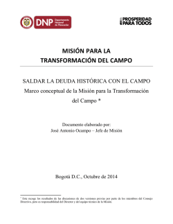 MISI&Oacute;N PARA LA TRANSFORMACI&Oacute;N DEL CAMPO - DNP