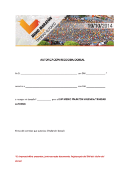 AUTORIZACI&Oacute;N RECOGIDA DORSAL - Carreras Populares