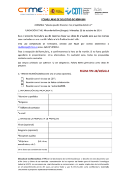 FORMULARIO DE SOLICITUD DE REUNI&Oacute;N - Centro Tecnol&oacute;gico