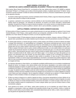 BANCO GENERAL (COSTA RICA), SA. CONTRATO DE CUENTA