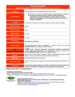 Cuenta Corriente - caja popular fray juan calero
