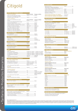 Tarifario Citigold Oct 2014 - Citi Panam&aacute;