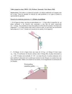 Taller grupal en clase. PHYS- 215, Profesor: Santander Nieto