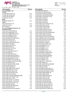 Descripci&oacute;n Precio Descripci&oacute;n Precio - la casa de los insecticidas