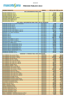 Descargar Listado Precios PVP - Mascotasana