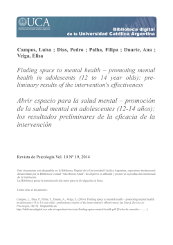 Finding space to mental health &ndash; promoting - Biblioteca Digital