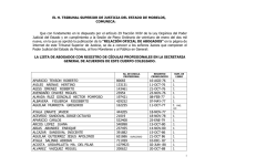 EL H. TRIBUNAL SUPERIOR DE JUSTICIA DEL ESTADO DE