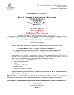 MEX Resultado Evaluaci&oacute;n Psicot&eacute;cnica - Seneam