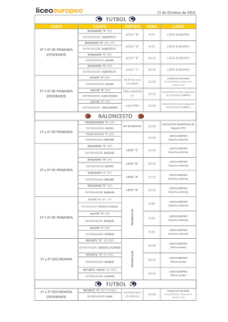 FUTBOL BALONCESTO FUTBOL - Liceo Europeo