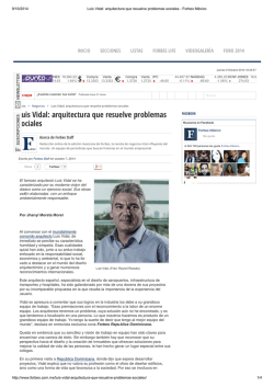 Luis Vidal: arquitectura que resuelve problemas sociales
