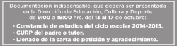&middot; Constancia de estudios del ciclo escolar 2014-2015. &middot; CURP del
