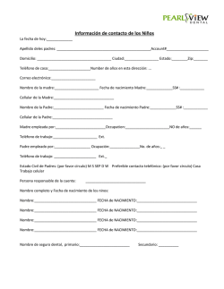 Informaci&oacute;n de contacto de los Ni&ntilde;os - Pearl View Dental