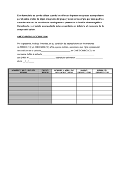descargue el formulario menores res. 2890 - Cine Don Bosco
