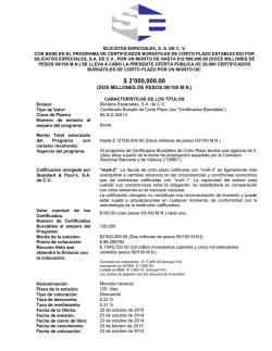$ 2000,000.00 - Comisi&oacute;n Nacional Bancaria y de Valores