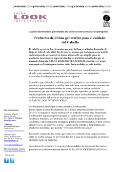 Productos de &uacute;ltima generaci&oacute;n para el cuidado del Cabello - Ifema