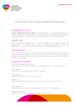 Curr&iacute;culum de Loyalty Marketing Services - lms-la.com