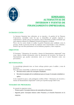 alternativas de inversion y fuentes de financiamiento empresarial