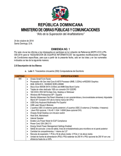 Enmienda LPN-005-2014 - Ministerio de Obras P&uacute;blicas y