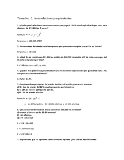 Tarea No. 8: tasas efectivas y equivalentes: