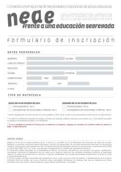 Formulario impreso - Congreso NEAE
