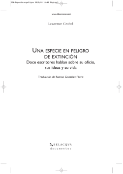 UNA ESPECIE EN PELIGRO DE EXTINCI&Oacute;N