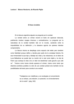 Lectura / Blanco Nocturno, de Ricardo Piglia