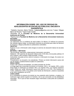 14Informaci&oacute;n sobre el uso de las drogas en adolescentes de