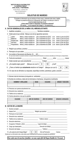 SOLICITUD DE INGRESO Que cada una de - Colegio Belga