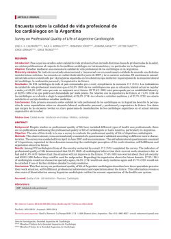 Encuesta sobre la calidad de vida profesional de los cardi&oacute;logos en