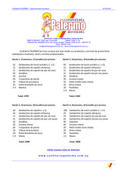 OPCIONES PARA REUNIONES - Confiter&iacute;a PALERMO