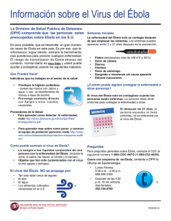 Informaci&oacute;n sobre el Virus del &Eacute;bola - Beebe Healthcare
