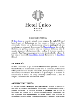 Kit de prensa - &Uacute;nico Hotels