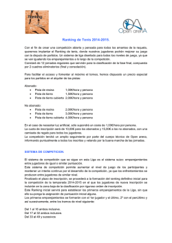 Normativa Ranking - Open arena