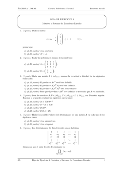 &Aacute;LGEBRA LINEAL Escuela Polit&eacute;cnica Nacional Semestre - E.P.N.
