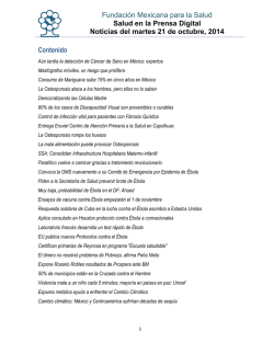 Jueves 19 - Instituto Nacional de Ciencias M&eacute;dicas y Nutrici&oacute;n