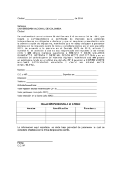 Medell&iacute;n &ndash; Colombia, Marzo 18 de 2015 Circular No. 1 Por