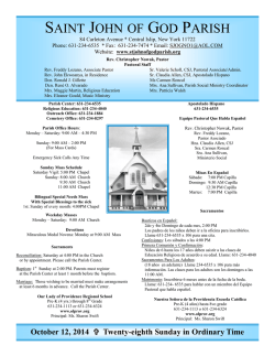 SAINT JOHN OF GOD PARISH - St. John of God Parish