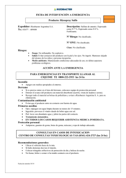 FICHA DE INTERVENCI&Oacute;N A EMERGENCIA Riesgos - Rizobacter