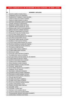 visita familiar 08h00 a 09h30 6 de noviembre 2014