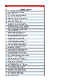 visita familiar 16h00 a 17h30 6 de noviembre 2014