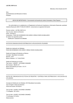 LUZ DEL SUR S.A.A. Mi&eacute;rcoles, 29 de Octubre de 2014 Sres