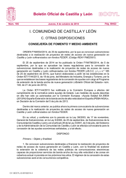 BOCYL n.&ordm; 195 9-octubre-2014 - Junta de Castilla y Le&oacute;n