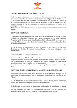CONJUNTO HABITACIONAL WI&Ntilde;AY PACHA En la Parroquia de